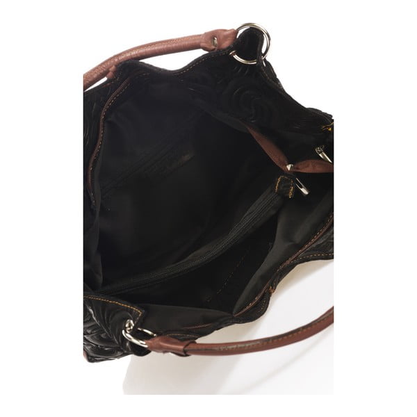 Черна кожена чанта Trieste - Giorgio Costa-image-3