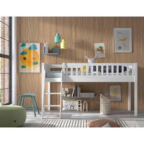 Бяло повдигнато легло от бор 90x200 cm SCOTT - Vipack-image-3