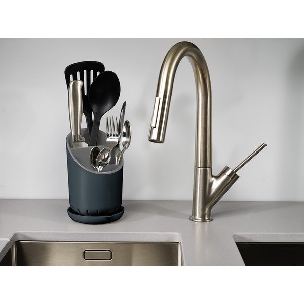 Сива стойка за прибори и кухненски инструменти Dock - Joseph Joseph-image-3