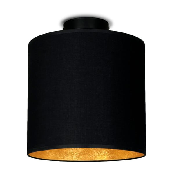 Černé stropní svítidlo s detailem ve zlaté barvě Sotto Luce MIKA Elementary S PLUS CP