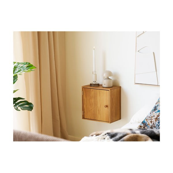 На няколко нива стенен рафт от масивен дъб в естествен цвят 18 cm Townsville – House Nordic-image-1