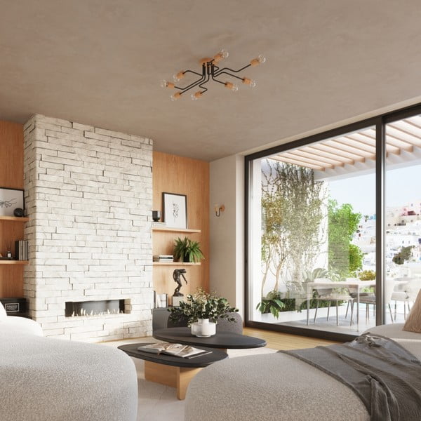 Осветително тяло за таван в черен и естествен цвят 58x75 cm Dazzle – Sollux-image-4