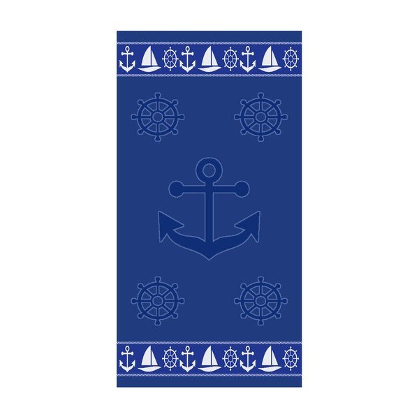 Синя памучна плажна кърпа 70x140 cm Anchor – B.E.S.
