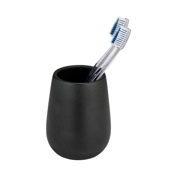 Черна керамична чаша за четки за зъби Nerno – Wenko-image-1