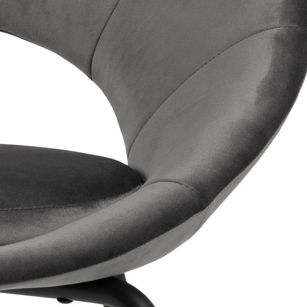 Тъмно сиво кадифено кресло за хранене Julia - Actona-image-1