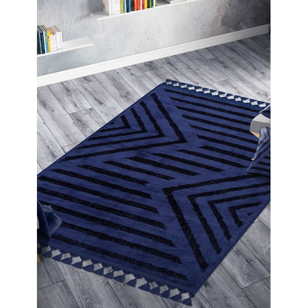 Син миещ се килим 200x100 cm - Vitaus-image-1