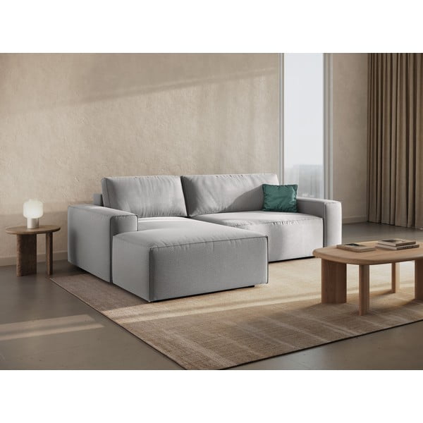 Светлосив разтегателен ъглов диван (ляв ъгъл) Jodie – Micadoni Home-image-1