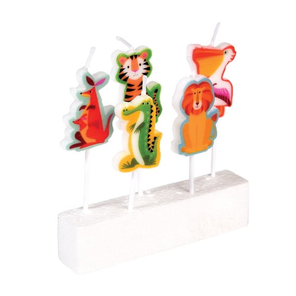 Свещички за торта в комплект от 5 бр. Colourful Creatures – Rex London-image-2