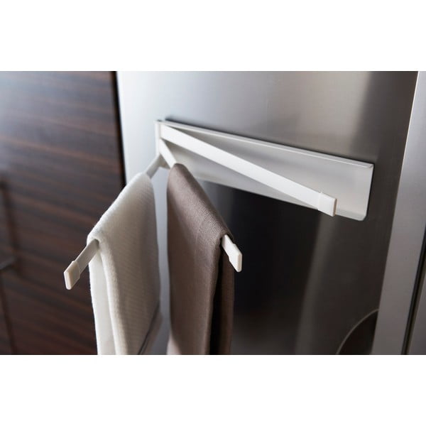 Бял магнитен накланящ се държач за кърпи Tower - YAMAZAKI-image-1