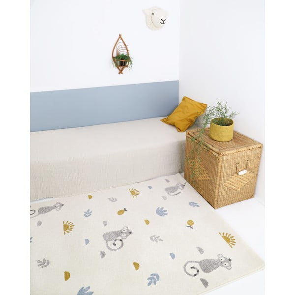 Бежов детски килим , 135 x 190 cm Little Wild Monkey - Nattiot-image-1