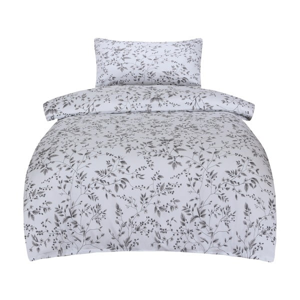 Сиво единично  спално бельо от памучен сатен 140x200 cm Gloria – My House