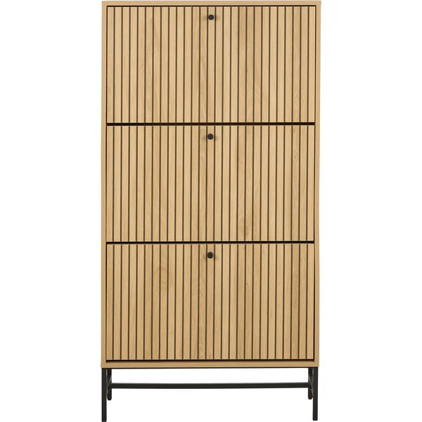 Накланяща се стойка за обувки от дъбов декор  в естествен цвят 72x140x25 cm Albany  – Actona-image-3