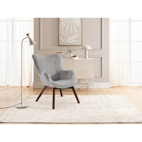 Сиво кресло от рипсено кадифе Niko – Ropez-image-4