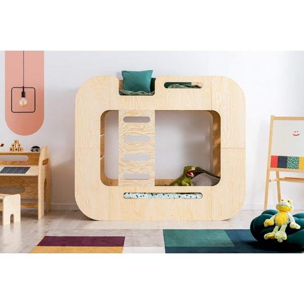 Двуетажно легло с място за съхранение в естествен цвят 90x200 cm Mundo - Adeko-image-1