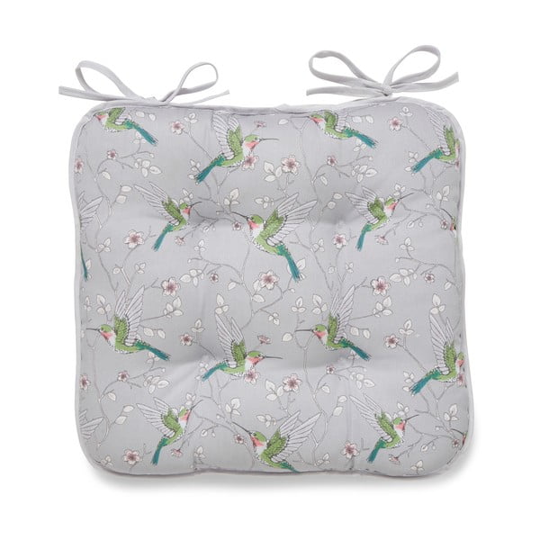 Сива памучна възглавница за седалка Hummingbirds - Cooksmart ®