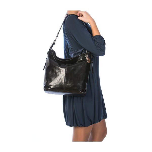 Kožená kabelka Hobo Black-image-4