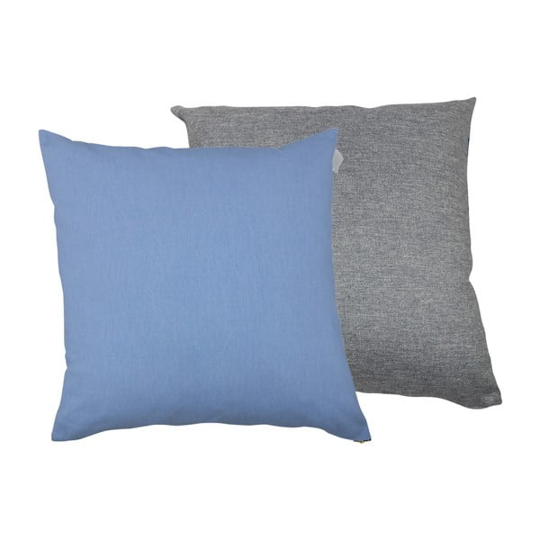 Sada 2 polštářů s výplní Karup Deco Cushion Blue Breeze/Granite Grey, 45  x  45  cm