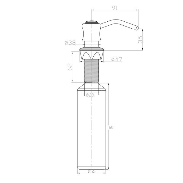 Пластмасов дозатор за сапун за вграждане в лъскаво сребристо 350 ml – Sapho-image-1