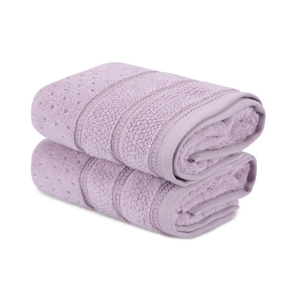 Комплект от 2 лилави памучни кърпи , 50 x 90 cm Arella - Foutastic-image-2