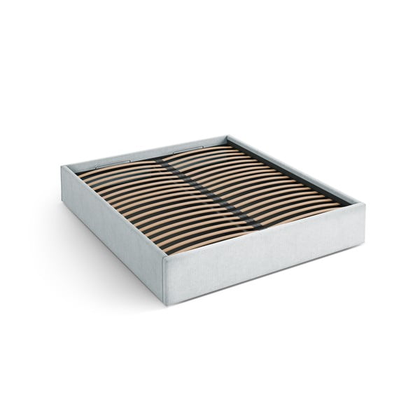 Светлосиво двойно легло 140x200 cm тапицирано с място за съхранение/без табла с включена подматрачна рамка Susan – Micadoni 