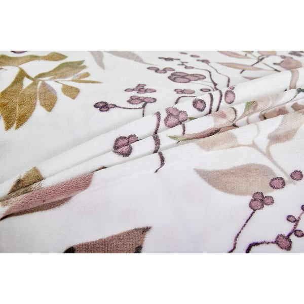 Бяло-кафяво единично  спално бельо от микроплюш 140x200 cm Ramita – My House-image-3