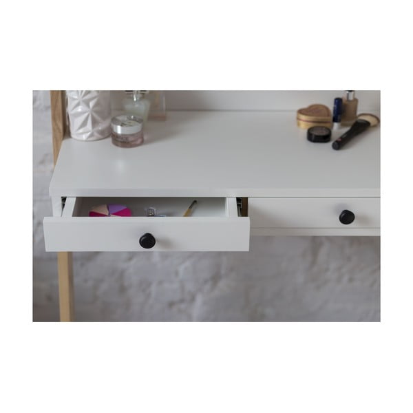 Бяла тоалетка с чекмедже и огледало Leno - Ragaba-image-3