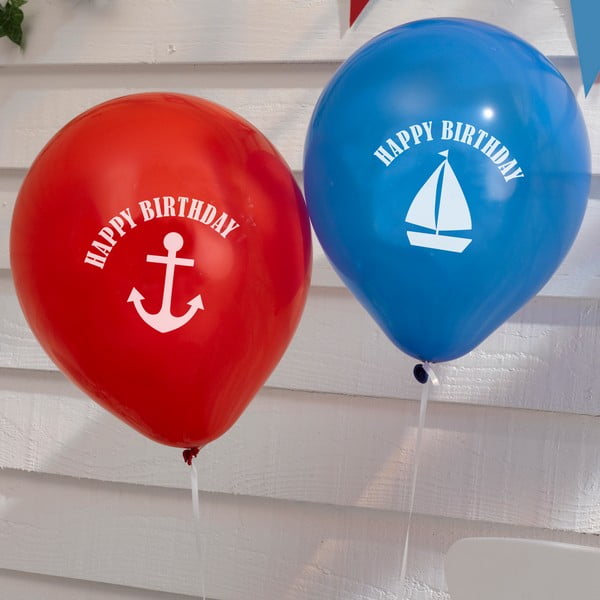 Комплект от 8 надуваеми балона Ahoy There Happy Birthday - Neviti