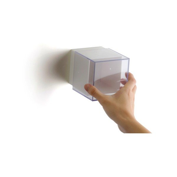 Bílá nástěnná krabička (uzavřená) s průhledným víkem Qualy Pixel Cube-image-1