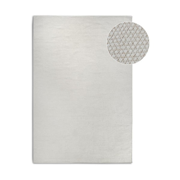 Кремав ръчно изработен килим със смес от вълна 120x170 cm Pradesh Natural White – Elle Decoration