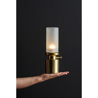 LED затъмняваща се настолна лампа в златисто с метален и стъклен абажур (височина 29,5 cm) Camp – Leitmotiv