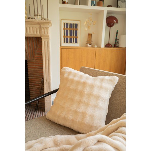 Одеяло от микроплюш в цвят слонова кост 150x200 cm Wave – Tiseco Home Studio-image-2