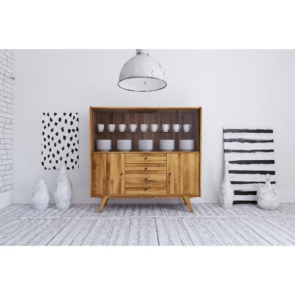 Витрина от дъб 160x154 cm Retro - The Beds-image-4