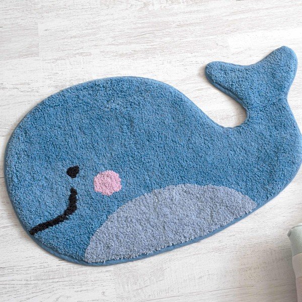 Синя памучна постелка за баня , 69 x 44 cm Blue Whale - Mr. Fox-image-1