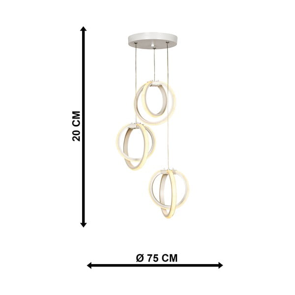 Бяло метално LED висящо осветително тяло ø 20 cm Sezen – Squid Lighting-image-4