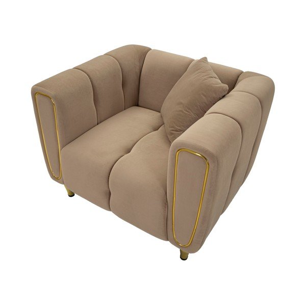 Кафяво-сиво кадифено кресло Alma – Mauro Ferretti-image-4