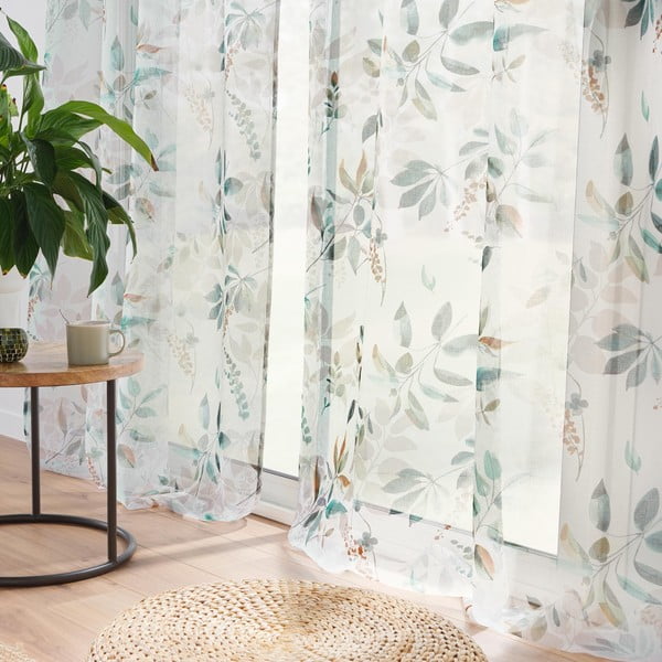 Завеса в бял и зелен цвят 140x240 cm Dilaris – douceur d'intérieur-image-1