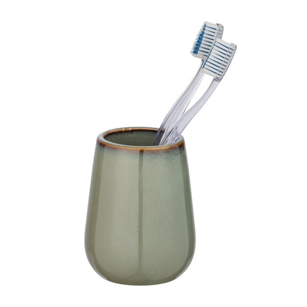 Зелена керамична чаша за четки за зъби Sirmione - Wenko-image-1