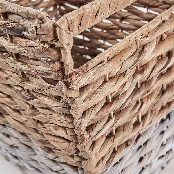 Плетена кутия за съхранение с бели детайли Woody - Kave Home-image-1