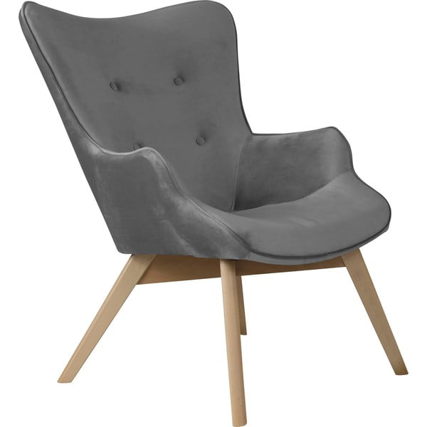 Сиво кадифено кресло Niko – Ropez