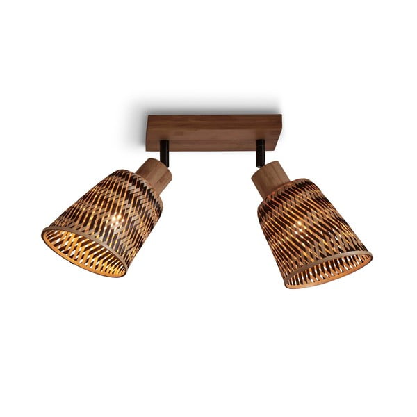 Кафява лампа за таван с бамбуков абажур ø 15 cm Java - Good&Mojo