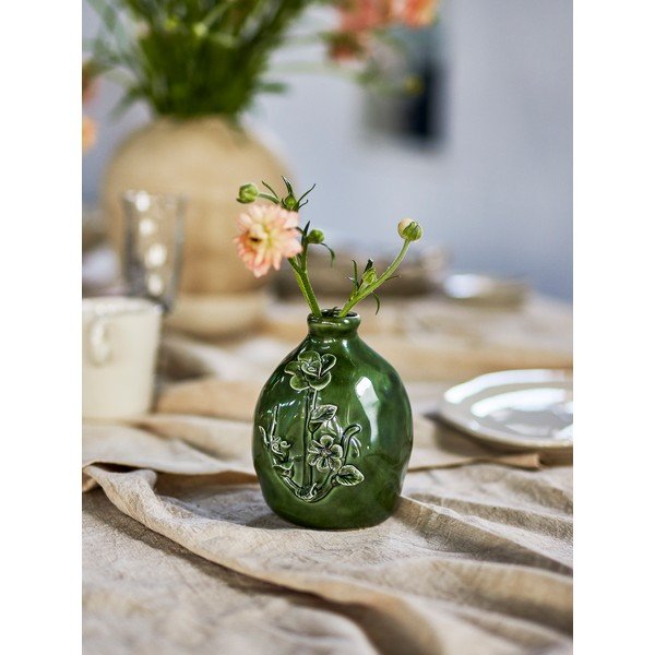 Зелена глинена ваза (височина 13,5 cm) Ramia – Bloomingville-image-1