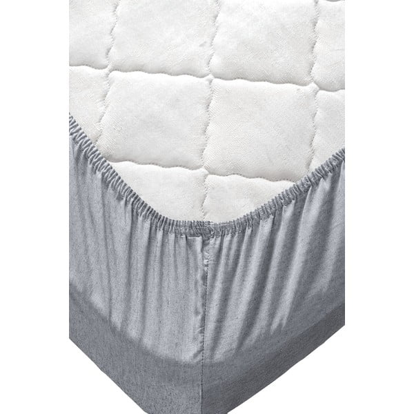 Памучен чаршаф за двойно легло/разширен с петролен чаршаф/сив 200x220 cm - Mila Home-image-3