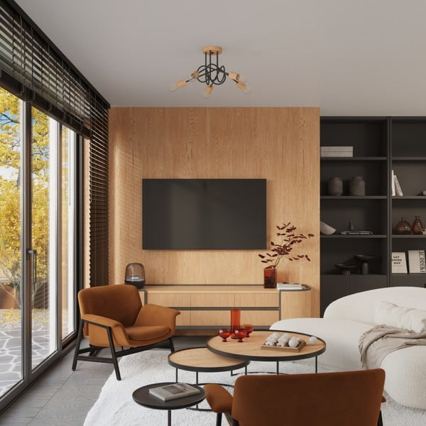 Осветително тяло за таван в черен и естествен цвят 15x61 cm Tumber – Sollux-image-4