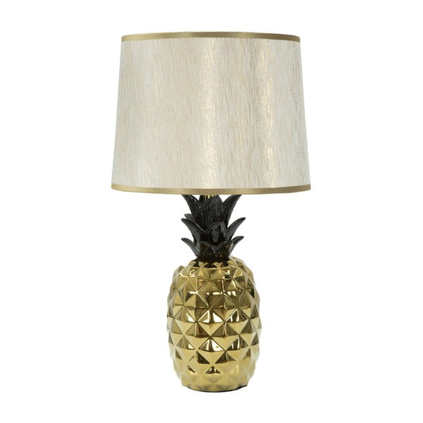 Бяла настолна лампа със златист дизайн Glam Pineapple - Mauro Ferretti