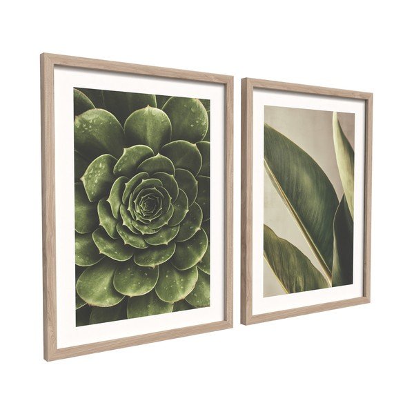 Печатни картини в комплект 2 бр. с включена рамка 30x40 cm Beauty Green – Styler-image-2