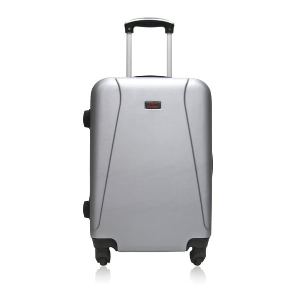 Cestovní kufr na kolečkách stříbrné barvy Hero Tour, 61 l