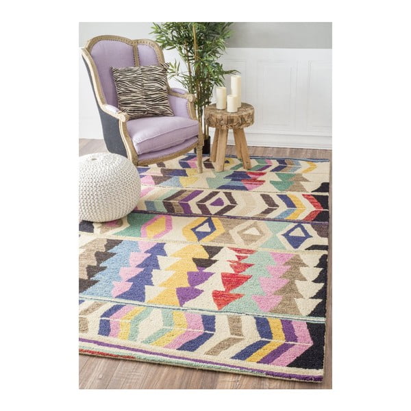 Vlněný koberec Aztec Multi, 152x244 cm-image-1