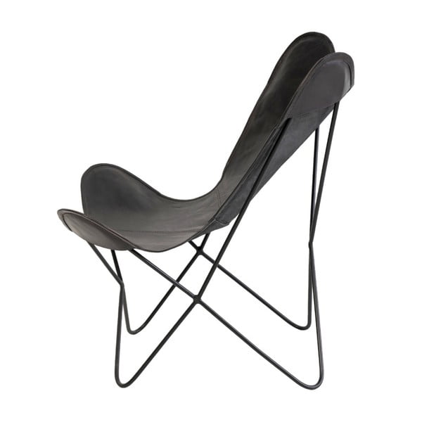 Кресло от черна кожа с пеперуда Farfalla - sømcasa-image-3