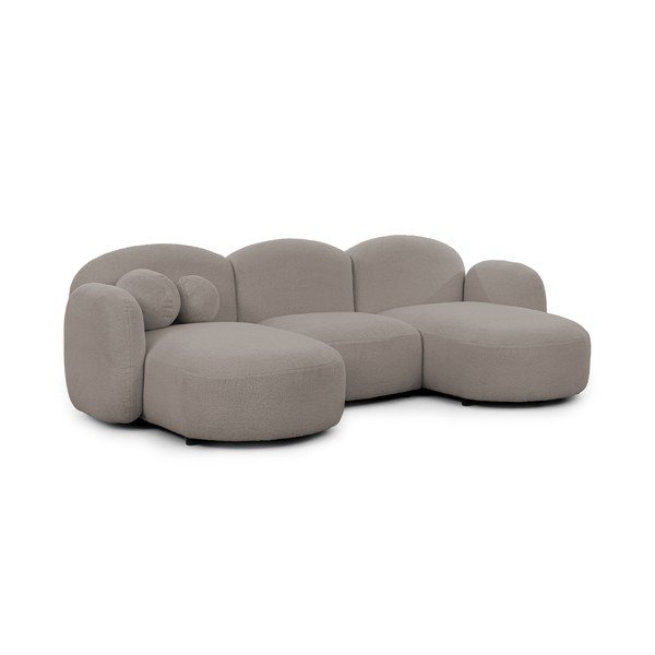 Сив ъглов диван от букле (U форма) Orbit – Ropez