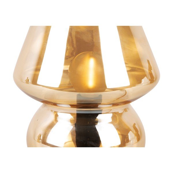 Светлокафява стъклена настолна лампа Стъкло, височина 18 cm - Leitmotiv-image-2